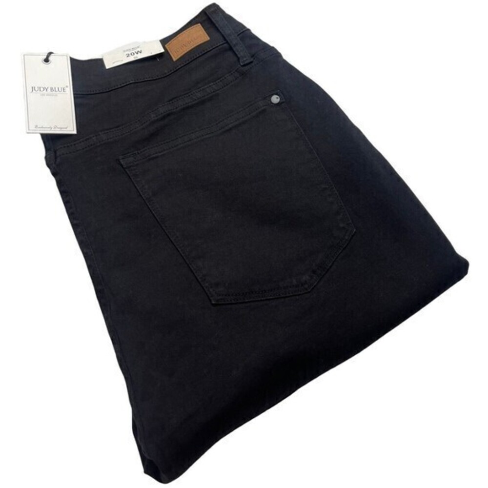 NWT Judy Blue Jeans Womens 20W/29 Slim  Fit Mid Rise Ripped Knee Stretch‎ Black